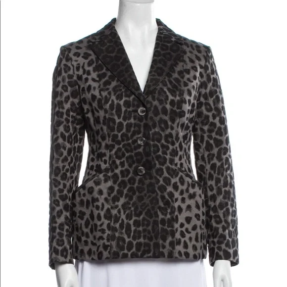 Dior bar jacket in leopard grey canvas - Picture 4 of 7